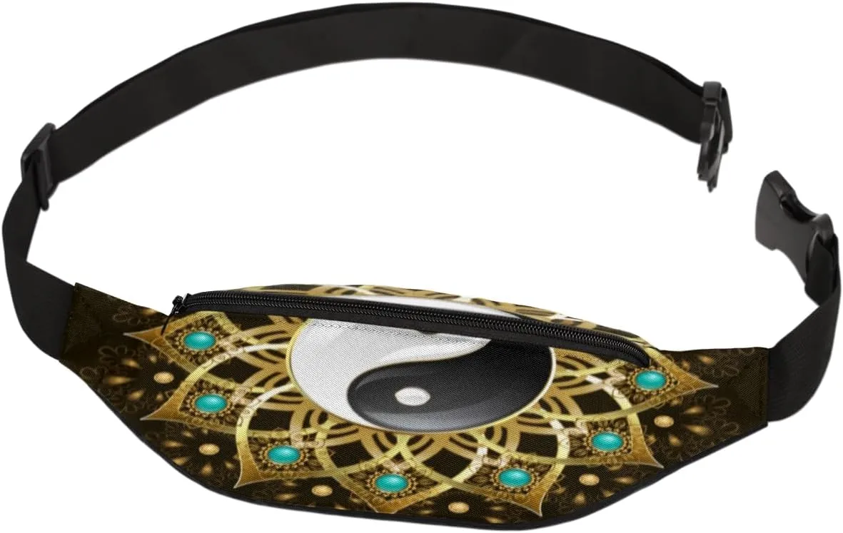 Fanny Pack for Women Men Eight Trigrams Pattern Waist Pack Crossbody Bag with Adjustable Straps for Hiking Running Walking Travel Cycling