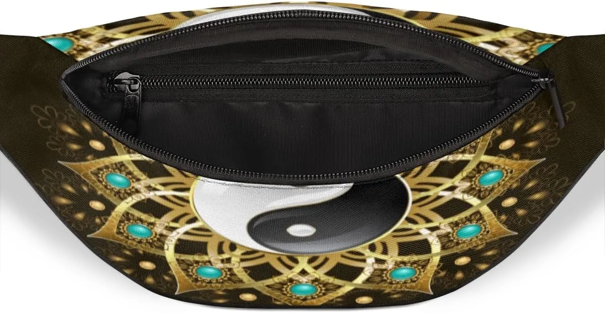 Fanny Pack for Women Men Eight Trigrams Pattern Waist Pack Crossbody Bag with Adjustable Straps for Hiking Running Walking Travel Cycling