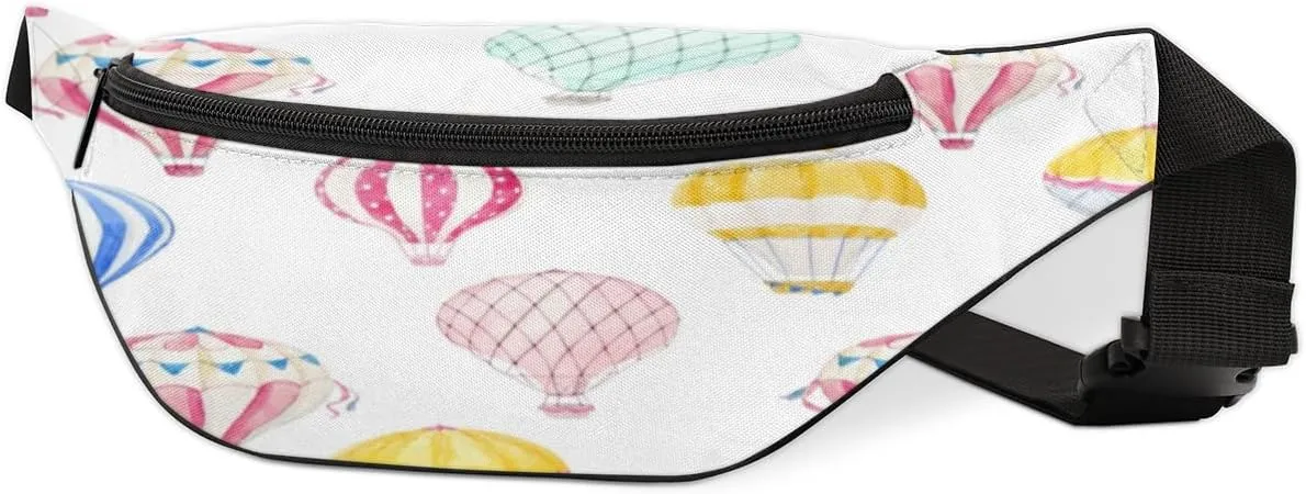 Fanny Pack for Women Men Lovely Hot Air Balloon Waist Pack Crossbody Bag with Adjustable Straps for Hiking Running Walking Travel Cycling