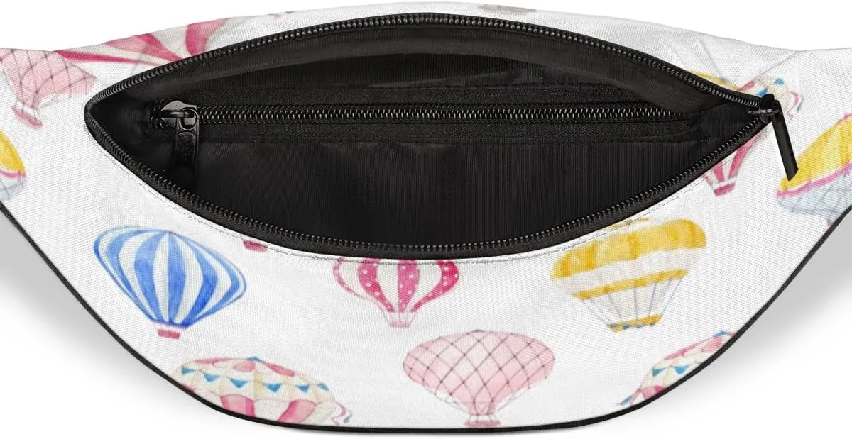 Fanny Pack for Women Men Lovely Hot Air Balloon Waist Pack Crossbody Bag with Adjustable Straps for Hiking Running Walking Travel Cycling