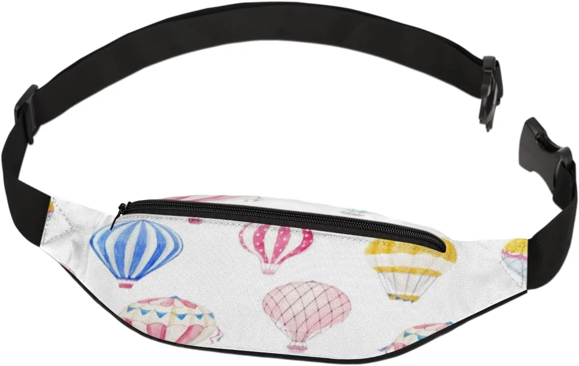 Fanny Pack for Women Men Lovely Hot Air Balloon Waist Pack Crossbody Bag with Adjustable Straps for Hiking Running Walking Travel Cycling