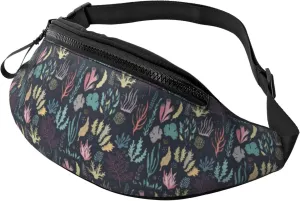 Fanny Pack for Women Men, Stylish Crossbody Bag with Adjustable Shoulder Strap - Colorful seaweed Belt Bag Waist Bag for Outdoors Travel Sports Running
