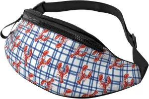 Fanny Pack for Women Men, Stylish Crossbody Bag with Adjustable Shoulder Strap - Crayfish Plaid Belt Bag Waist Bag for Outdoors Travel Sports Running