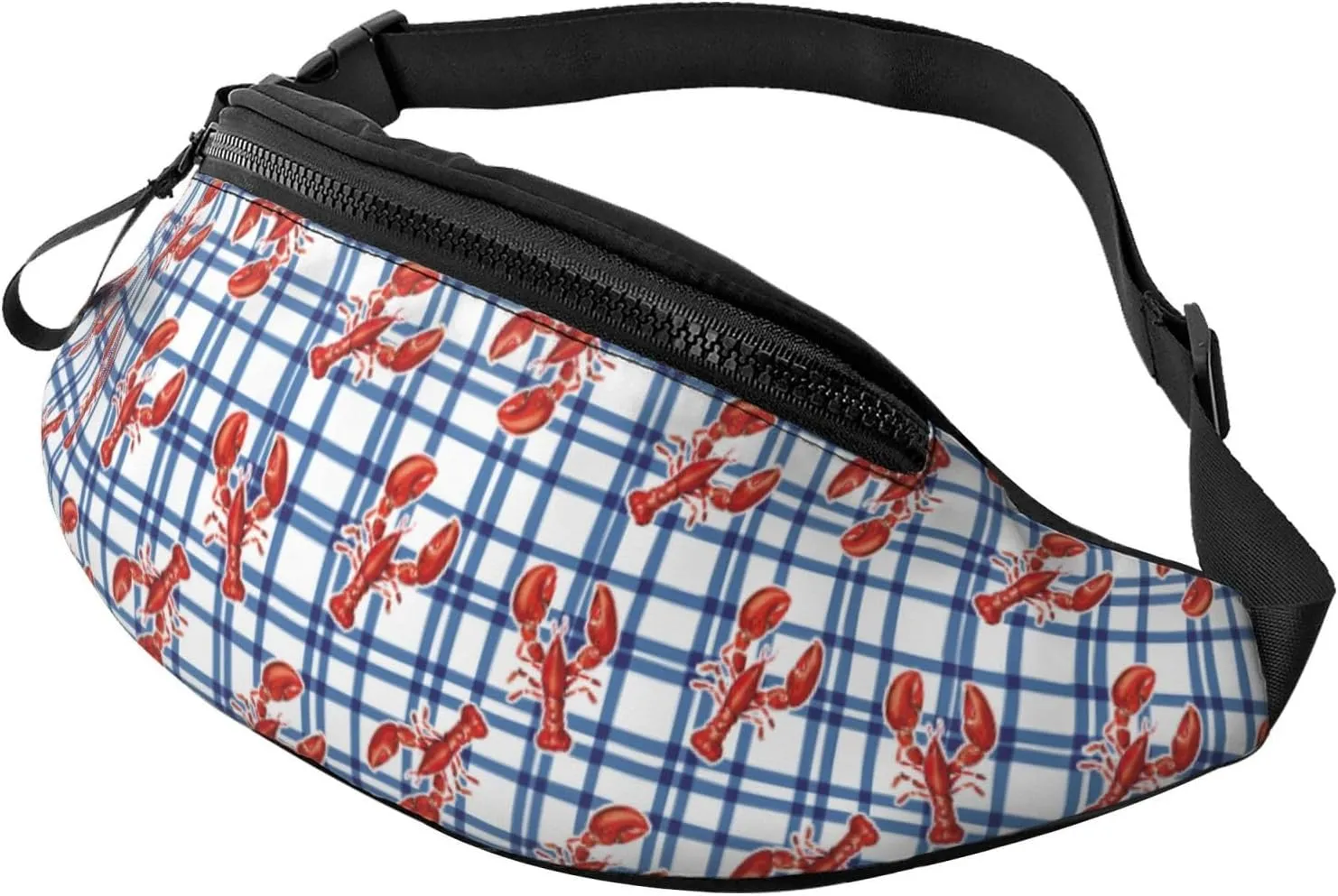 Fanny Pack for Women Men, Stylish Crossbody Bag with Adjustable Shoulder Strap - Crayfish Plaid Belt Bag Waist Bag for Outdoors Travel Sports Running