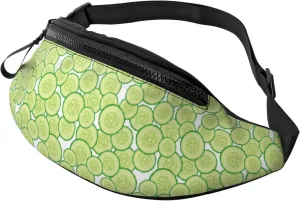 Fanny Pack for Women Men, Stylish Crossbody Bag with Adjustable Shoulder Strap - Cucumber slices Belt Bag Waist Bag for Outdoors Travel Sports Running