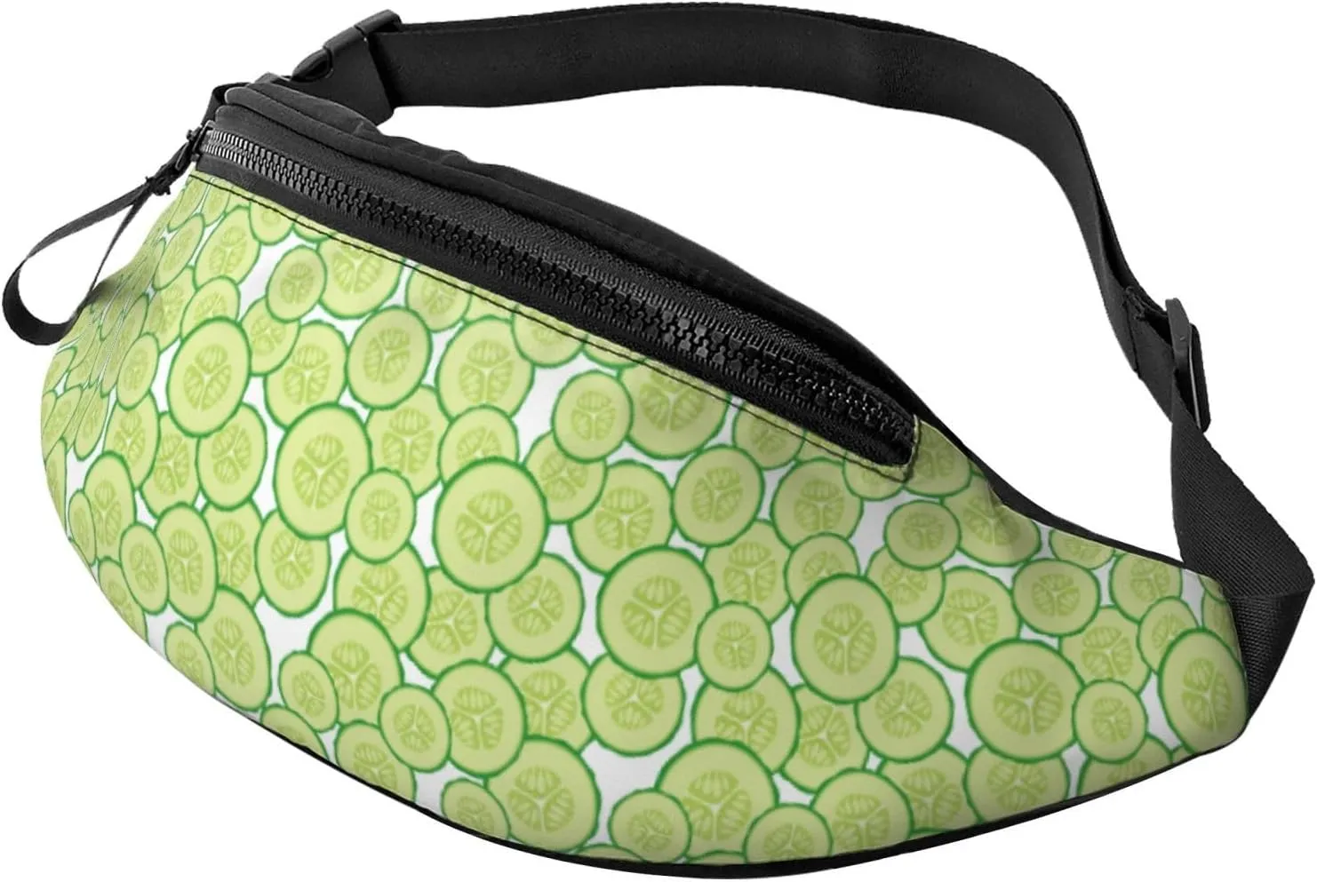 Fanny Pack for Women Men, Stylish Crossbody Bag with Adjustable Shoulder Strap - Cucumber slices Belt Bag Waist Bag for Outdoors Travel Sports Running