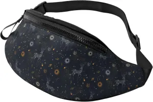 Fanny Pack for Women Men, Stylish Crossbody Bag with Adjustable Shoulder Strap - Milky Way Sun Constellation Deer Belt Bag Waist Bag for Outdoors Travel Sports Running