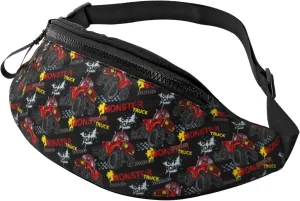 Fanny Pack for Women Men, Stylish Crossbody Bag with Adjustable Shoulder Strap - Monster Truck Belt Bag Waist Bag for Outdoors Travel Sports Running