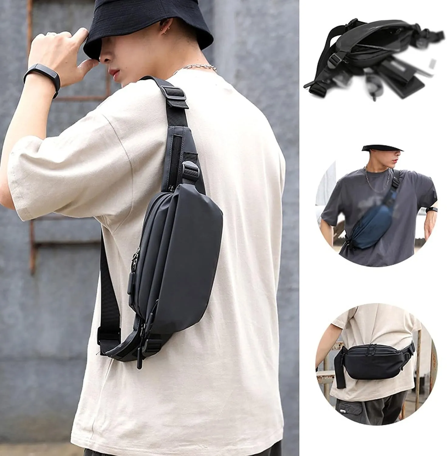 Fanny Pack Men's Waist Bag Chest Pack Outdoor Sports Belt Bag for Waterproof Men Waist Bags Fanny Pack (Green)