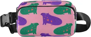 Fanny Packs for Women Men Capybaras Animals Belt Bag Waterproof Fashion Waist Pack with Adjustable Strap Boho Doodle Waist Bag Hip Bumbags for Running Workout Travel Hiking Cycling