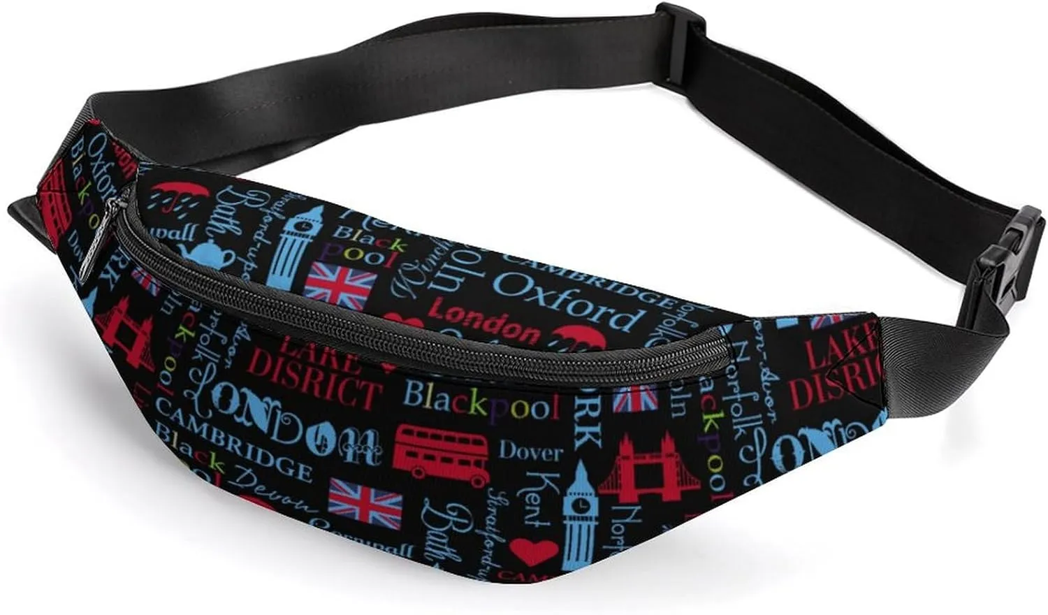Fashion London Theme Unisex Belt Bag Crossbody Bag Fanny Pack Waist Pack Suitable for Travel And Sports, 36*15cm, style-19-2