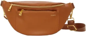 FAWN DESIGN The Fawny Pack Brown Fanny Pack, Fanny Pack for Women Crossbody Bag, 2 Pockets and 6 Interior Card Slots, Adjustable Nylon Strap