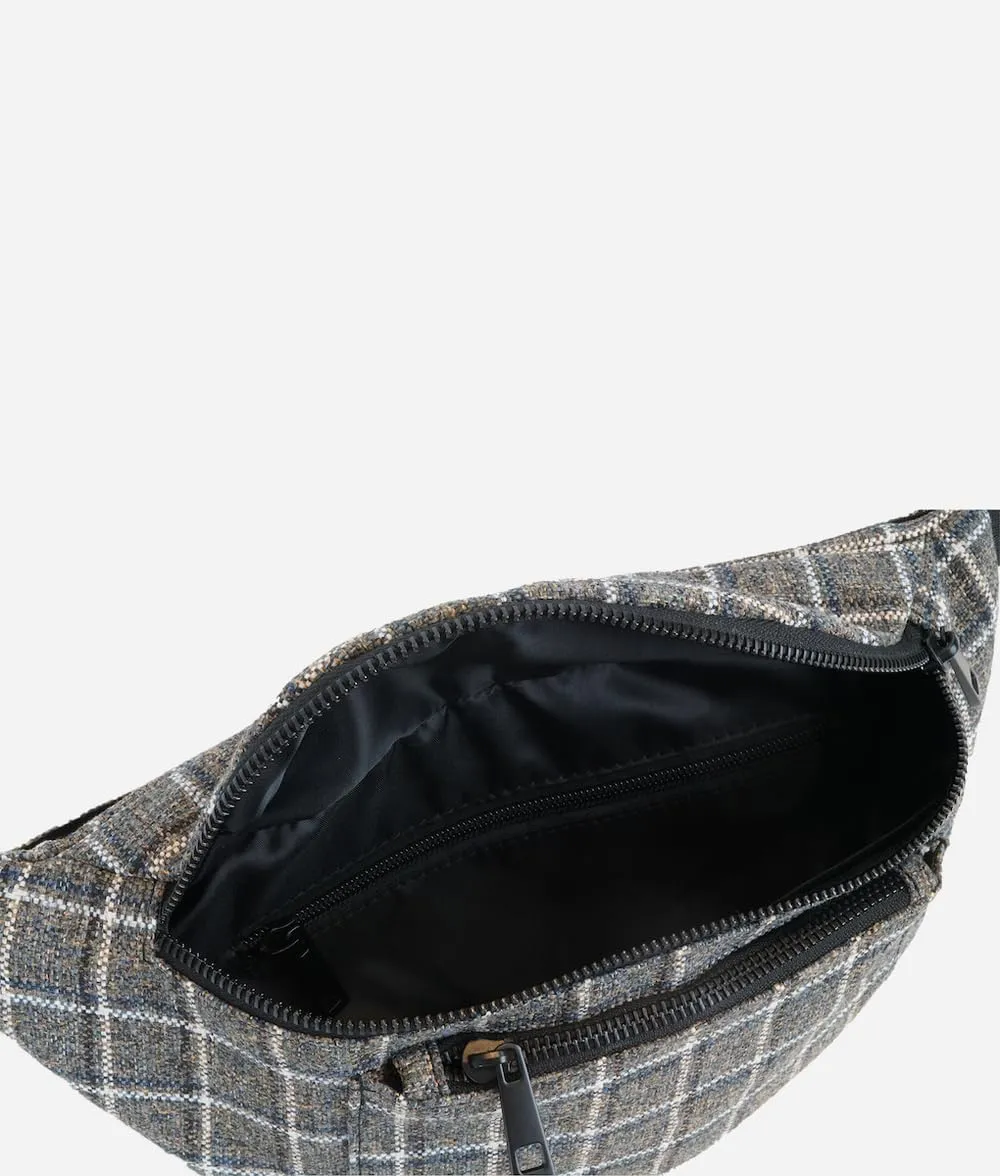 FAWN DESIGN The Fawny Pack Plaid Tweed Fanny Pack, Fanny Pack for Women Crossbody Bag, 2 Pockets and 6 Interior Card Slots, Adjustable Nylon Strap
