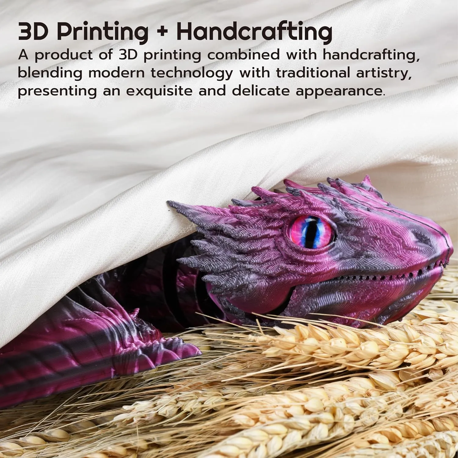 Feathered Wyvern Dragon, 3D Printed Dragon, Articulated Dragon, Fidget Dragon, 3D Printed Toys, Desktop Pet (Stellarscale)
