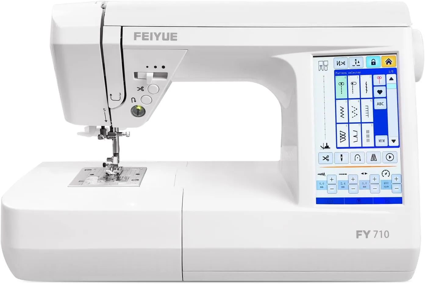 FEIYUE FY710 Computerized Sewing Machine – 180 Stitch Patterns, Stitch Memory, LCD Display, Adjustable Speed, Automatic Thread Cutter, Presser Foot Set, for Advanced Sewing, Quilting & Monogramming