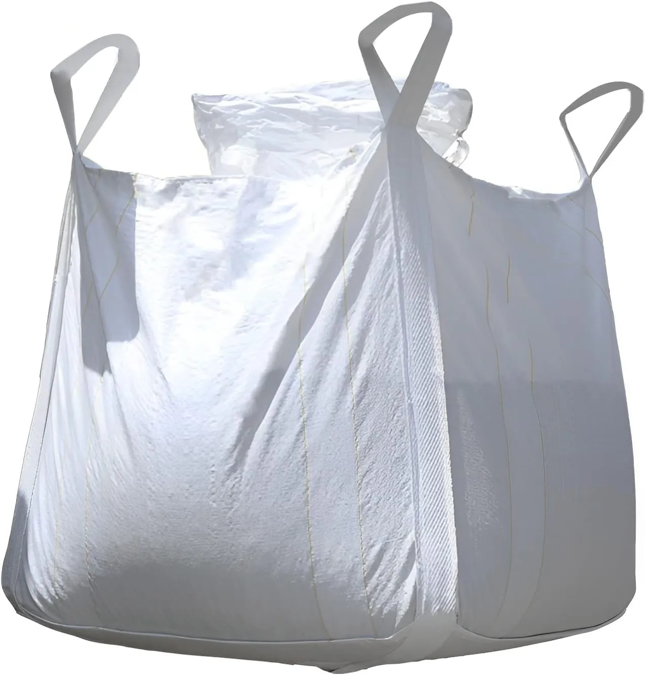 FIBC bag Bulk bag Yard garbage bag Super bag bagster Heavy duty construction bag 100 gallon white woven polypropylene Construction and dismantling FIBC (（90*90*110/ Bottom Seal）)