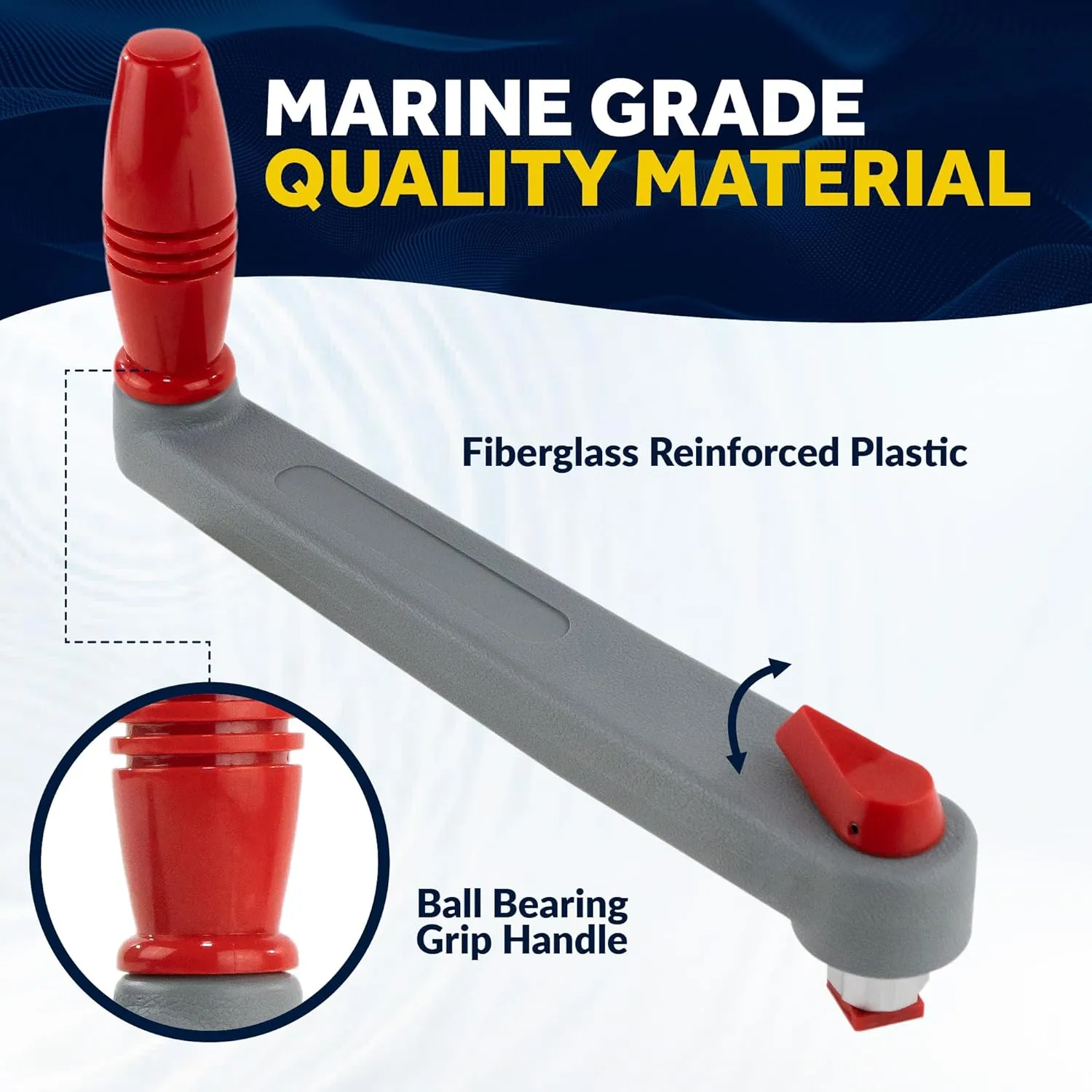 Five Oceans Sailboat Winch Handle, Universal Floating Winch Handle (8-inch & 10-inch Size)