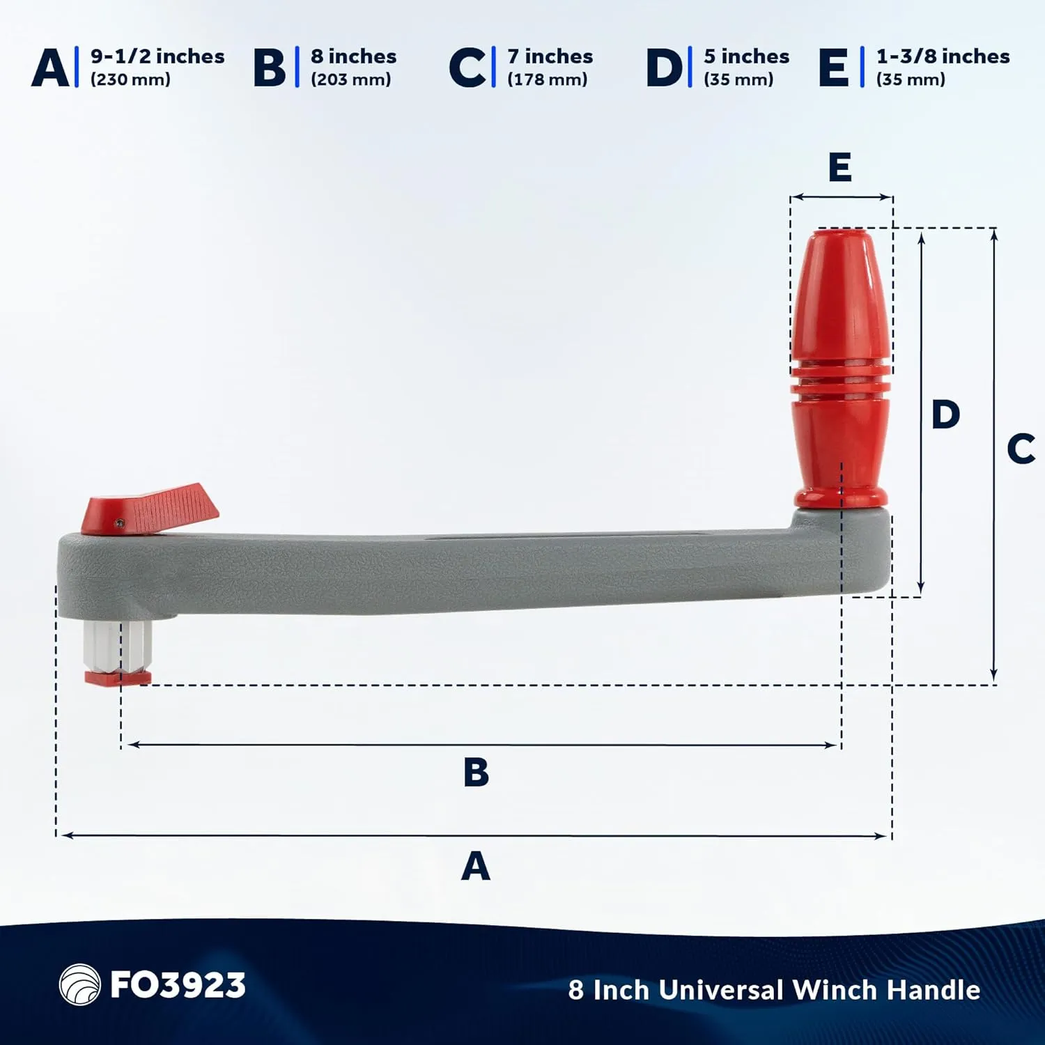 Five Oceans Sailboat Winch Handle, Universal Floating Winch Handle (8-inch & 10-inch Size)