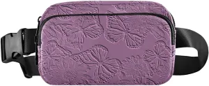Flowers and Butterflies Pattern Fanny Pack Crossbody Bag for Men Women Belt Bag Bum Bag with Adjustable Strap, Fashion Waist Packs for Travel Running Workout