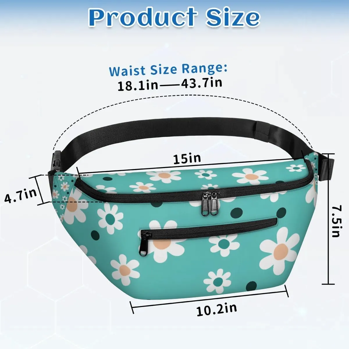 Flowers Funny Sling Bag Crossbody Backpack Chest Daypack for Women Sport Travel Hiking Casual Bag Multipurpose Waist Pack With Zipper Closure Adjustable Strap Shoulder Bag