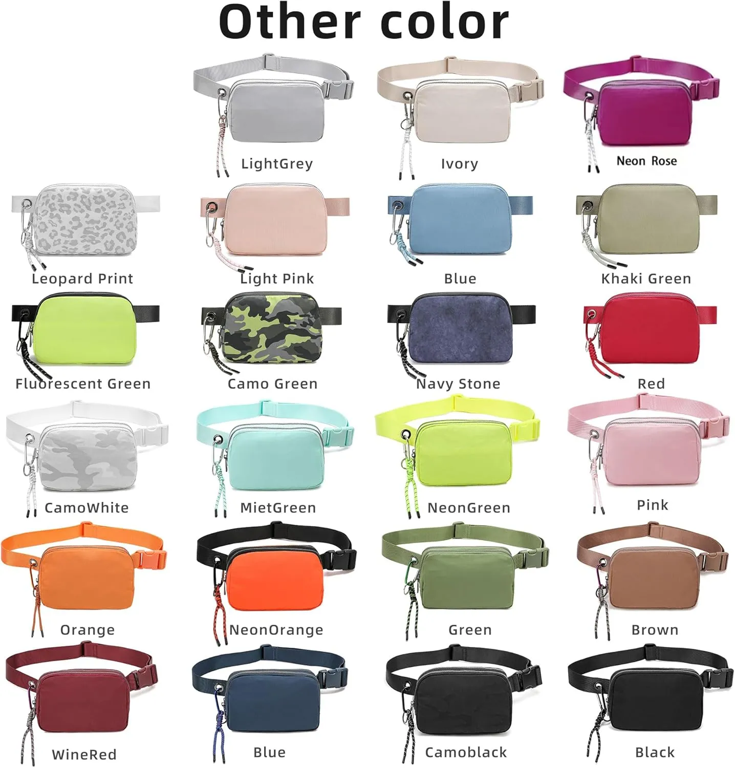 FODOKO Fanny Packs for Women Men, Fashionable Belt Bag Waist Pack for Women with Adjustable Strap, Bum Bag for Running Hiking Travel Workout (Fluorescent Orange)