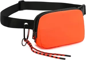 FODOKO Fanny Packs for Women Men, Fashionable Belt Bag Waist Pack for Women with Adjustable Strap, Bum Bag for Running Hiking Travel Workout (Fluorescent Orange)