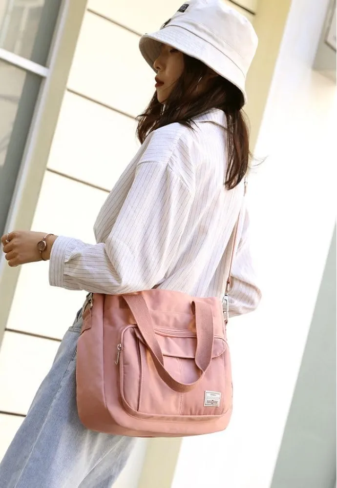Foldable Tote Bag With Zipper, Large Purses for Women Shoulder Bag,Top Handle Satchel Handbag for Travel Work S-1044