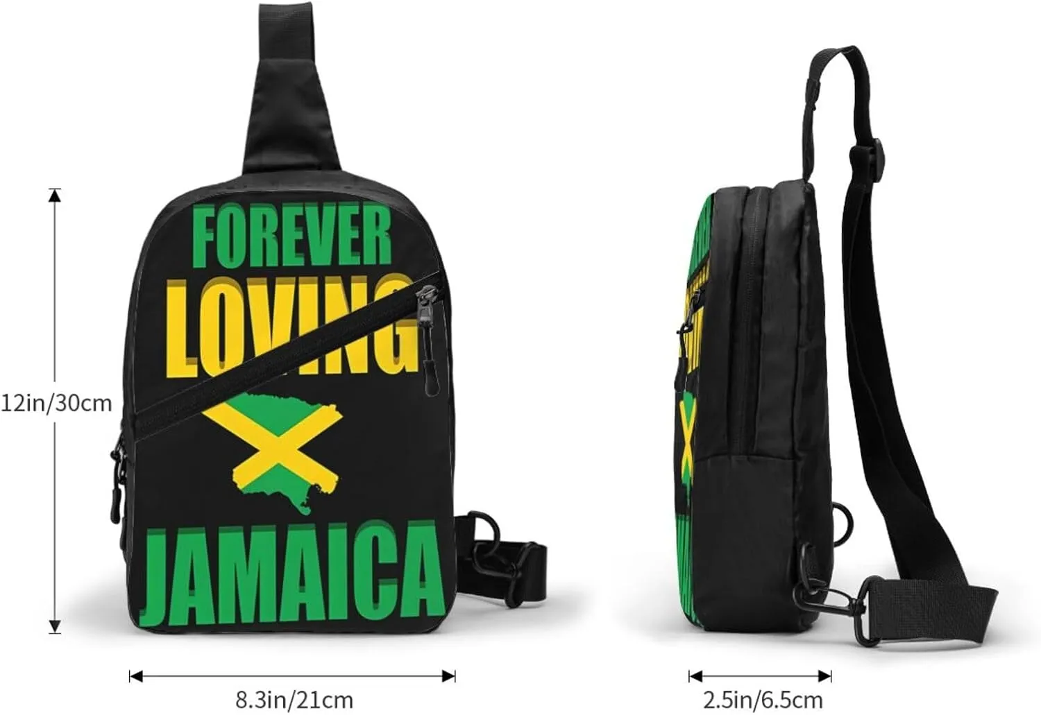 Forever Loving Jamaica Jamaican Flag Portable Crossbody Bag Foldable Sling Bags Sports Gym Chest Daypack Reusable Shoulder Backpack Casual Diagonally Rucksack Fanny Packs