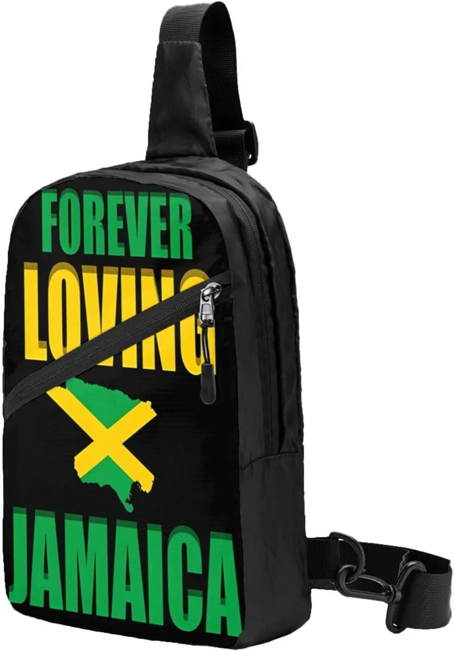 Forever Loving Jamaica Jamaican Flag Portable Crossbody Bag Foldable Sling Bags Sports Gym Chest Daypack Reusable Shoulder Backpack Casual Diagonally Rucksack Fanny Packs