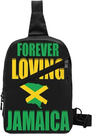 Forever Loving Jamaica Jamaican Flag Portable Crossbody Bag Foldable Sling Bags Sports Gym Chest Daypack Reusable Shoulder Backpack Casual Diagonally Rucksack Fanny Packs
