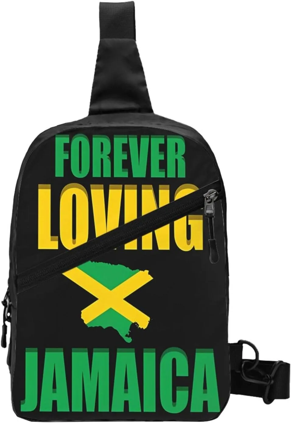 Forever Loving Jamaica Jamaican Flag Portable Crossbody Bag Foldable Sling Bags Sports Gym Chest Daypack Reusable Shoulder Backpack Casual Diagonally Rucksack Fanny Packs