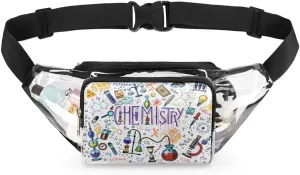 Formulas Laboratory Elements Clear Fanny Pack Stadium Approved Clear Crossbody Belt Bag for Women Men Transparent Waist Bag with Adjustable Strap for Concerts Sports Events Travel