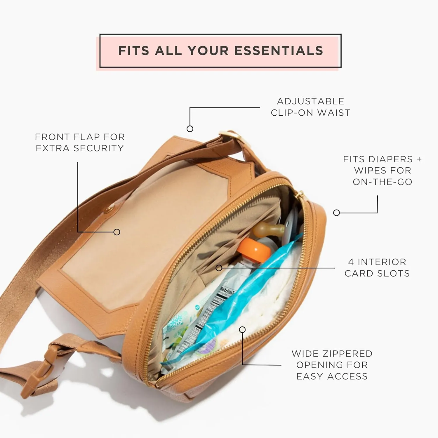 Freshly Picked Classic Park Pack, Fanny Packs for Women, Wear as a Waist Bag or Crossbody (Birch)