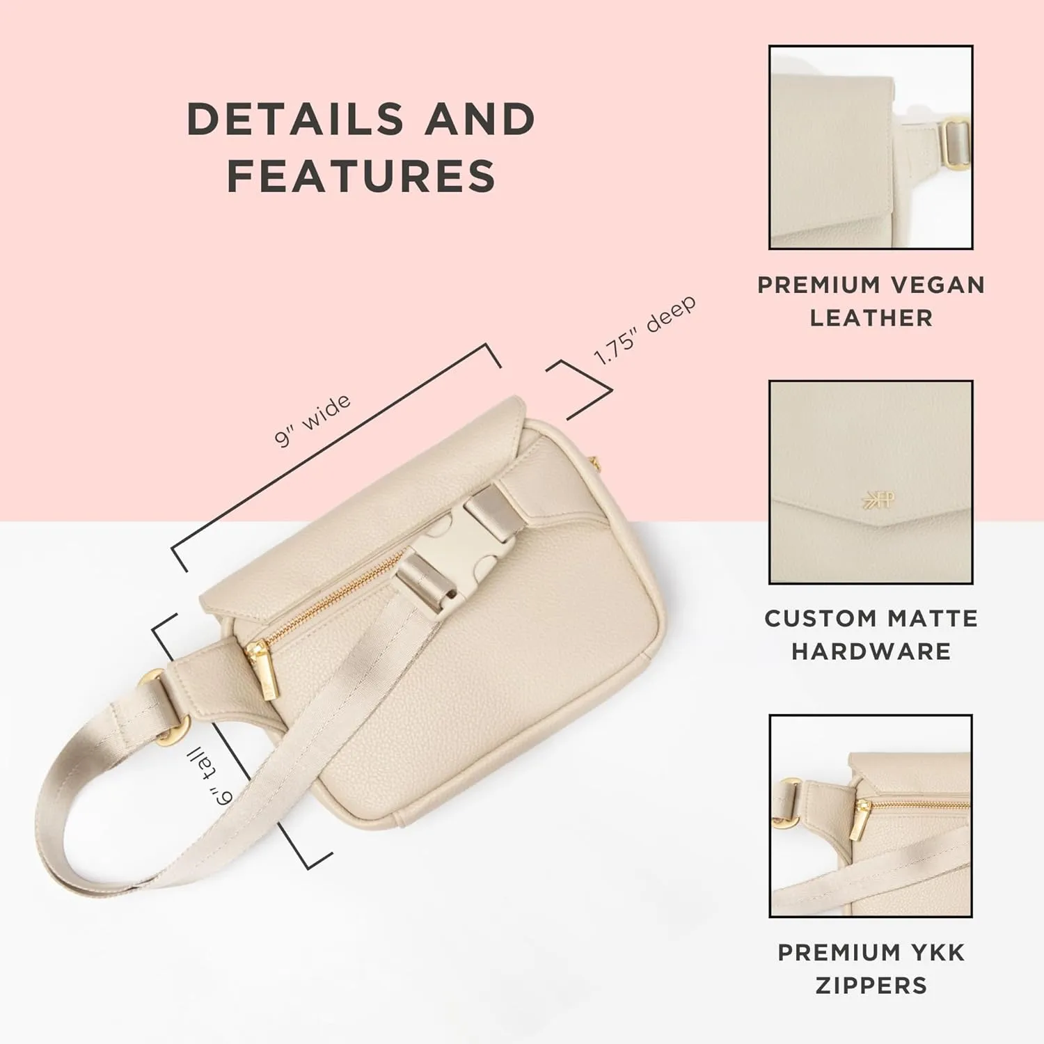 Freshly Picked Classic Park Pack, Fanny Packs for Women, Wear as a Waist Bag or Crossbody (Birch)