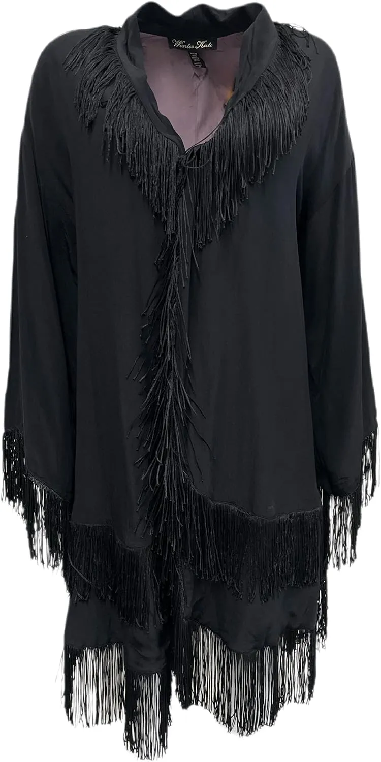 Fringe Detailed Cardigan Black