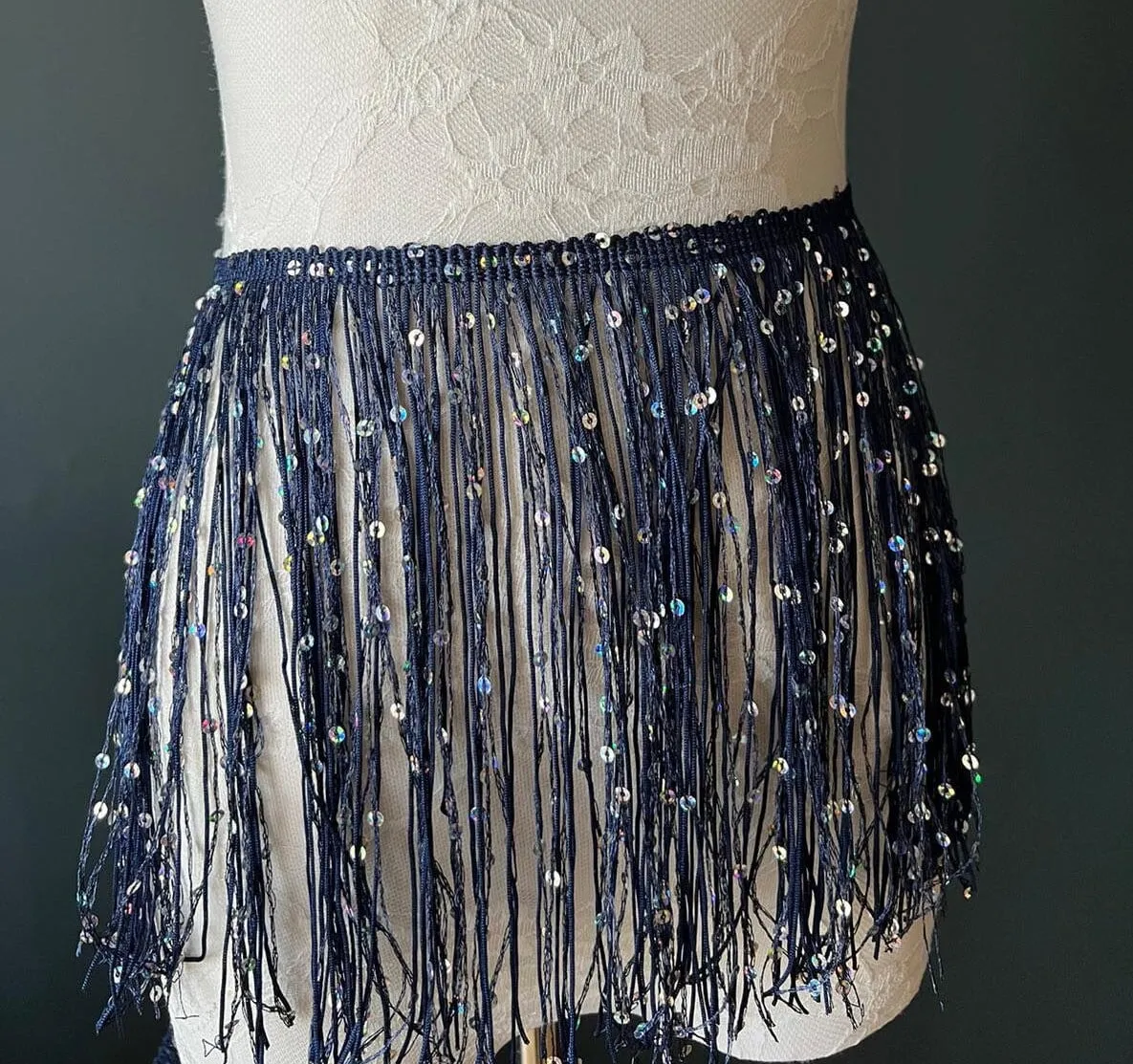 Fringe, Fringe With Sequins, Sequinned,  Sequin Fringe, Dance, Costumes, Fashion, Party, Dress Fringe, 20cm, 8 inch, 12 Colours, Yellow