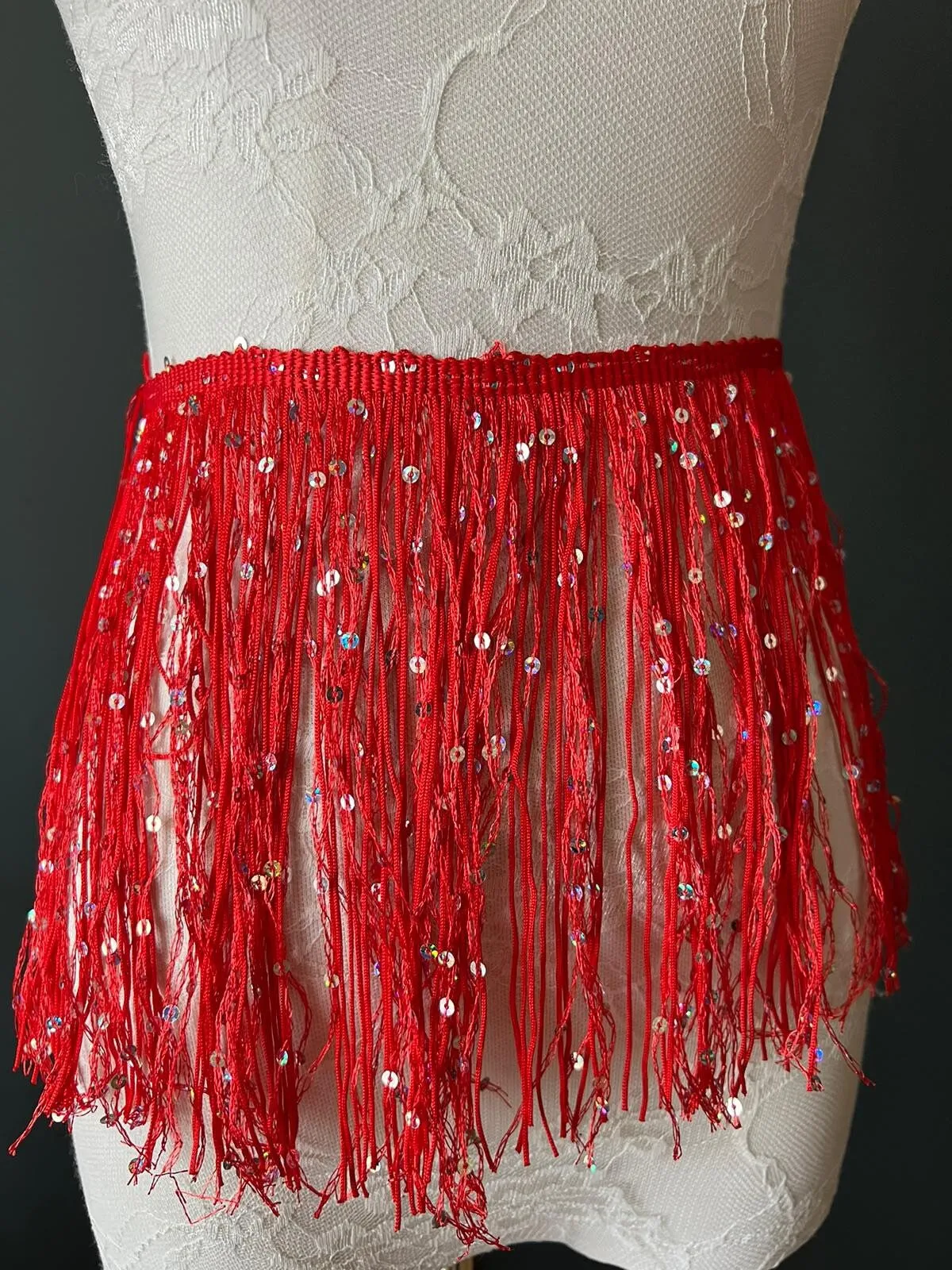 Fringe, Fringe With Sequins, Sequinned,  Sequin Fringe, Dance, Costumes, Fashion, Party, Dress Fringe, 20cm, 8 inch, 12 Colours, Yellow