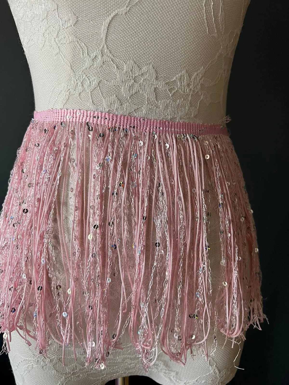 Fringe, Fringe With Sequins, Sequinned,  Sequin Fringe, Dance, Costumes, Fashion, Party, Dress Fringe, 20cm, 8 inch, 12 Colours, Yellow