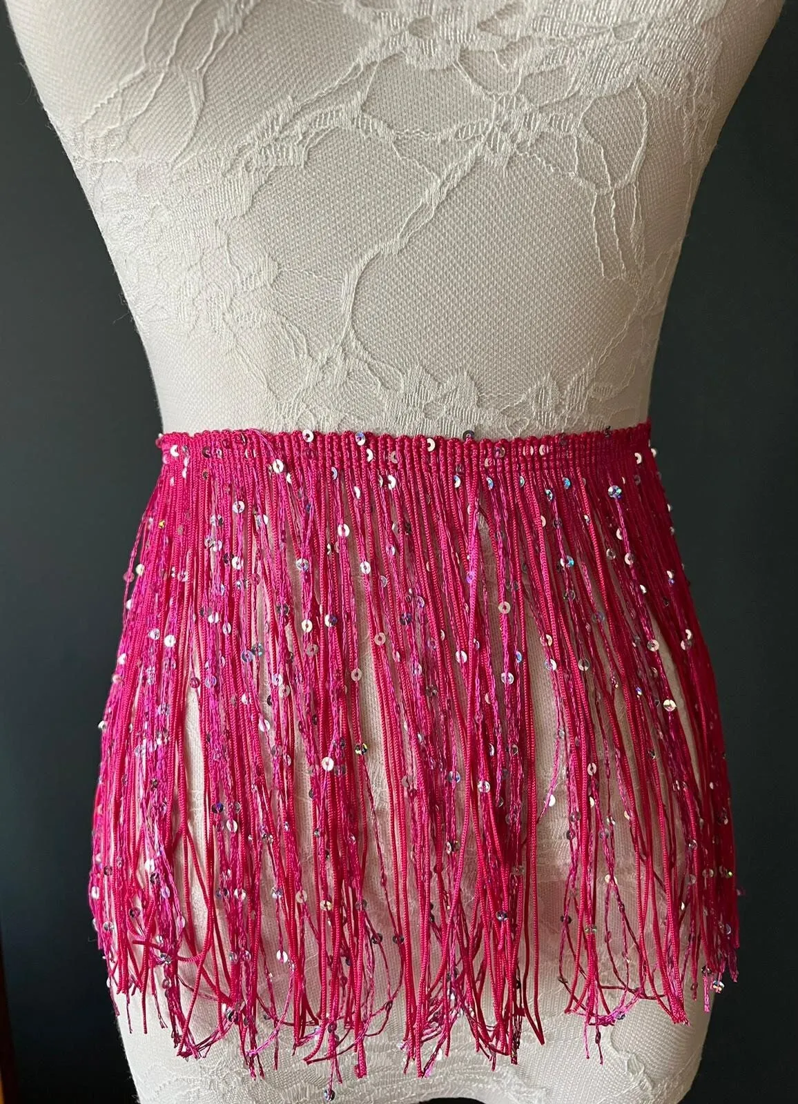 Fringe, Fringe With Sequins, Sequinned,  Sequin Fringe, Dance, Costumes, Fashion, Party, Dress Fringe, 20cm, 8 inch, 12 Colours, Yellow