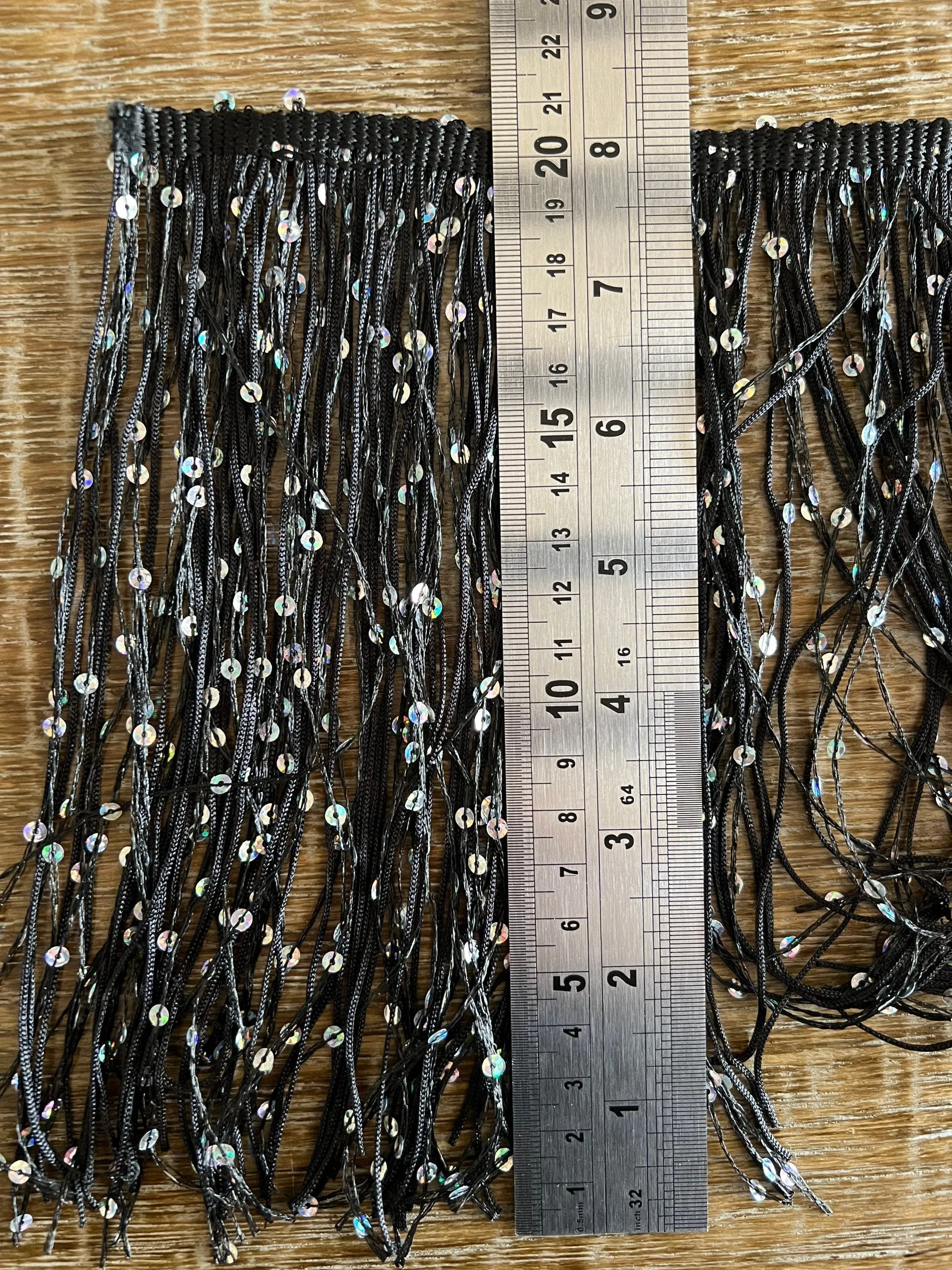 Fringe, Fringe With Sequins, Sequinned,  Sequin Fringe, Dance, Costumes, Fashion, Party, Dress Fringe, 20cm, 8 inch, 8 Colours, Navy