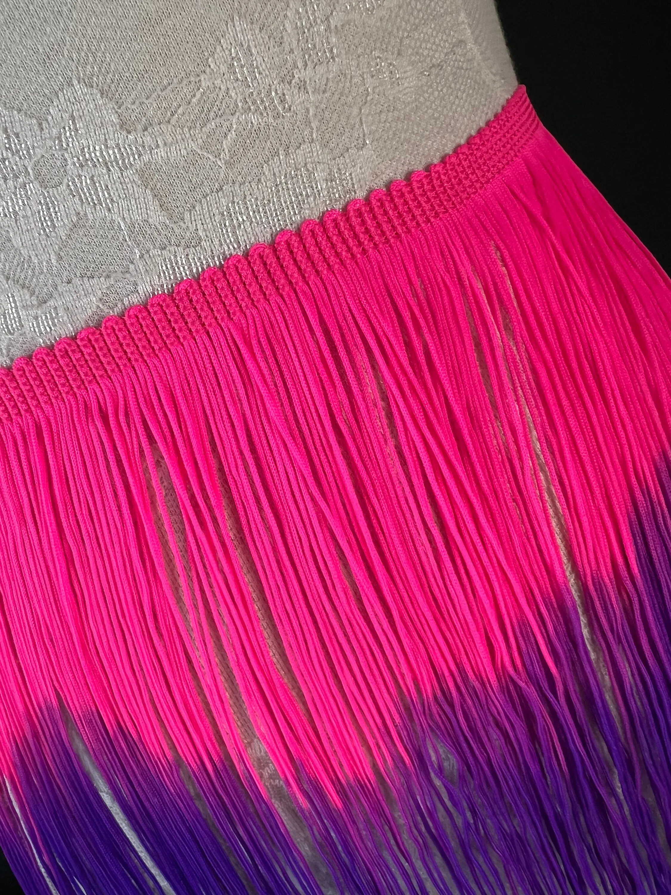 Fringe Fringing Trim 20cm Ombre Two Toned, Different Colours, 8” Wide, Festival, Clothing, Dress Fringe, Fringe Skirt, Pink Purple