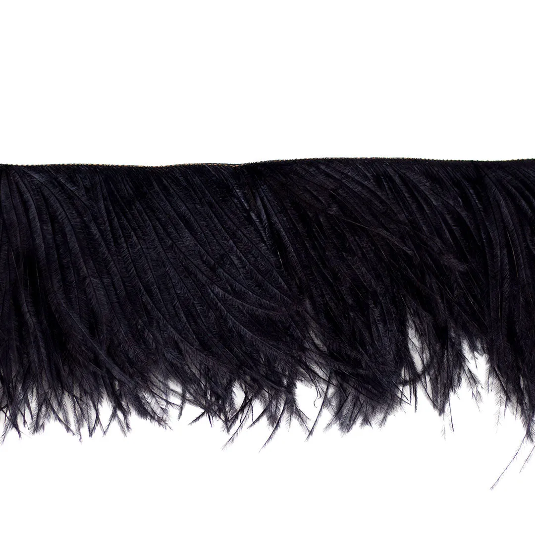 Fringe Trim | Ostrich Feathers 5-5½” | Black | 2 Yard 2 Ply