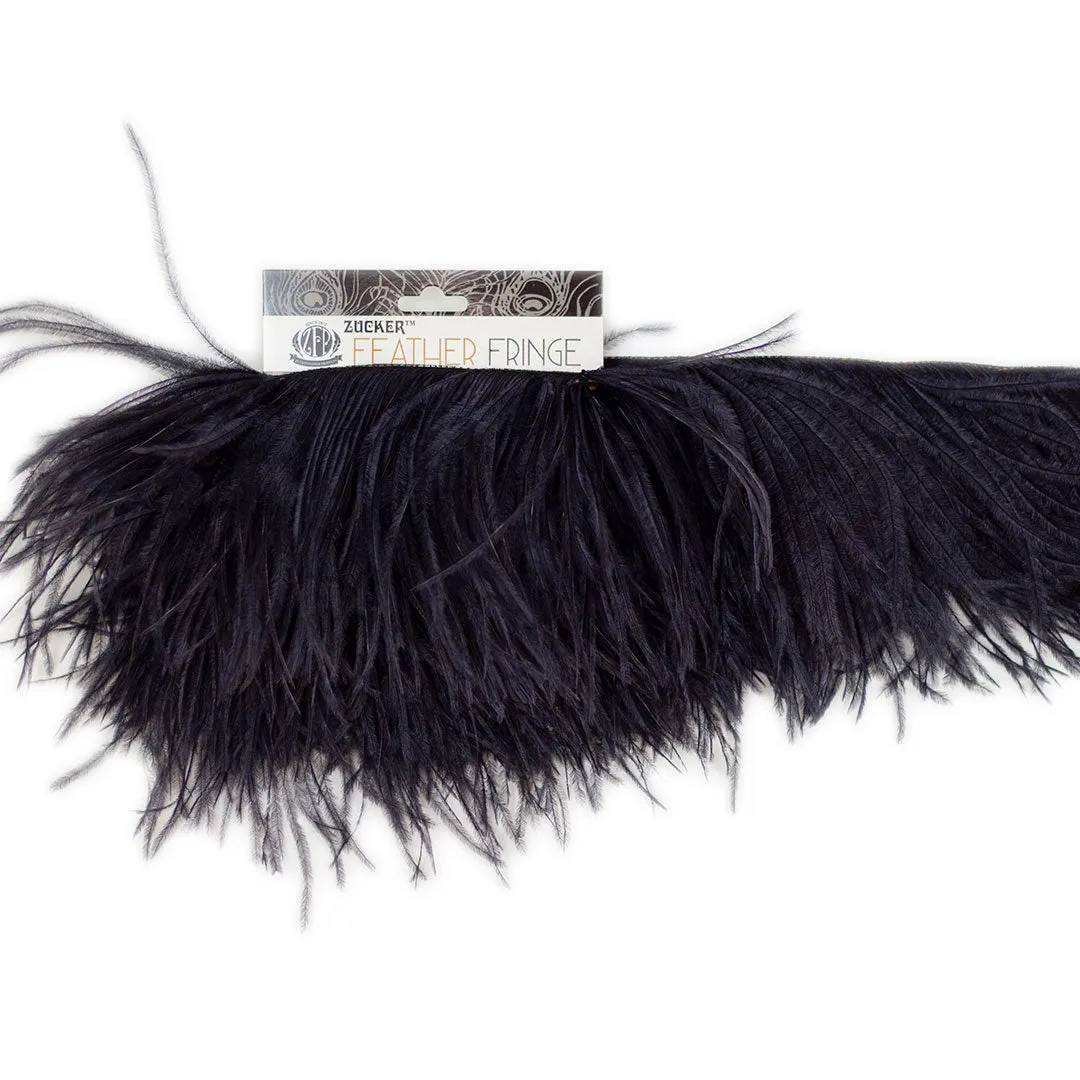 Fringe Trim | Ostrich Feathers 5-5½” | Black | 2 Yard 2 Ply