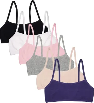 Fruit of the Loom Girls' Cotton Spaghetti Strap Sport Bra