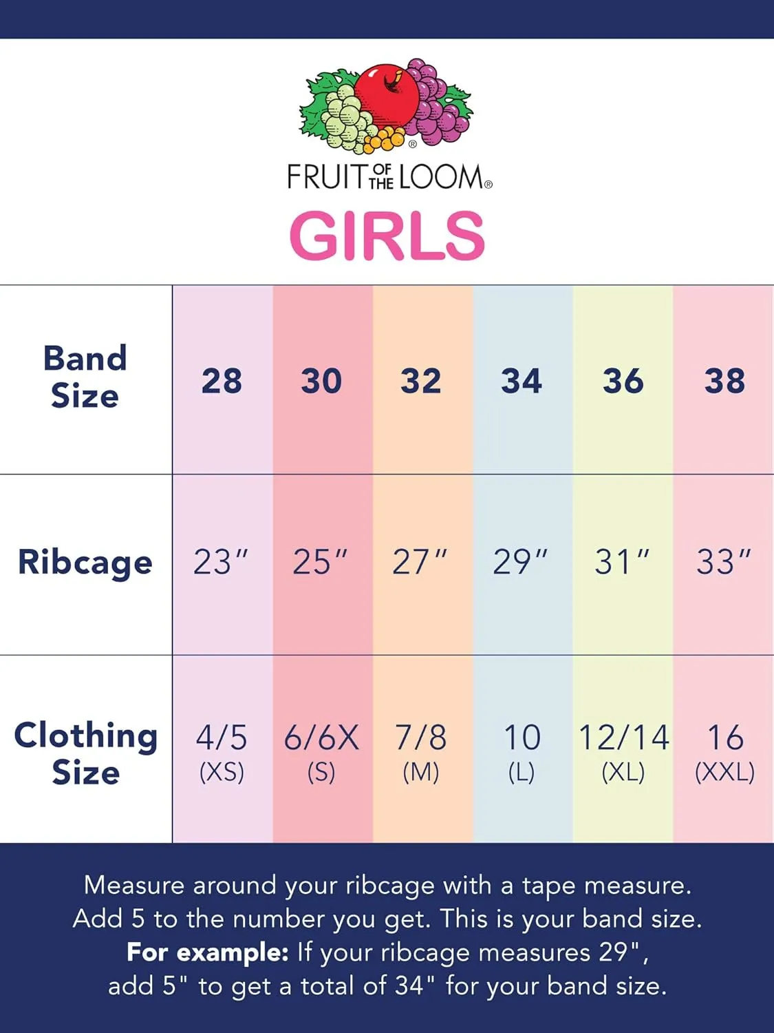 Fruit of the Loom Girls' Cotton Spaghetti Strap Sport Bra