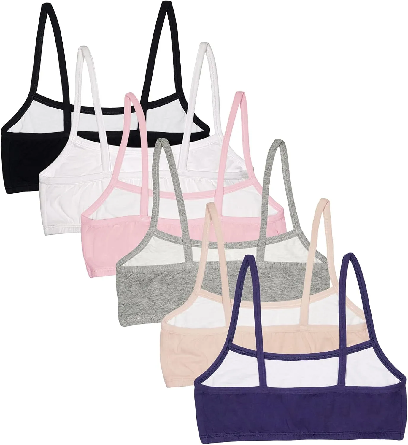 Fruit of the Loom Girls' Cotton Spaghetti Strap Sport Bra