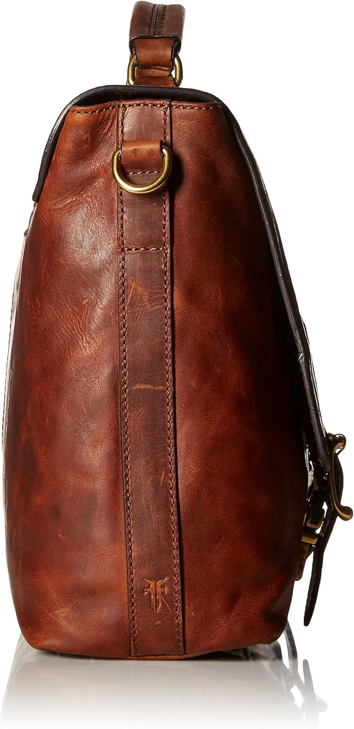 FRYE Men's Logan Top Handle Messenger Bag, Cognac, One Size,Standard