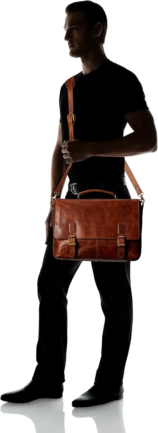 FRYE Men's Logan Top Handle Messenger Bag, Cognac, One Size,Standard