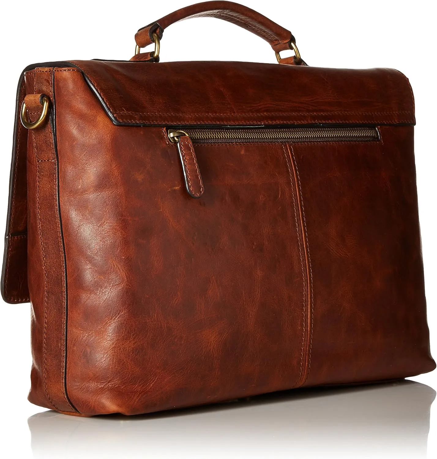 FRYE Men's Logan Top Handle Messenger Bag, Cognac, One Size,Standard