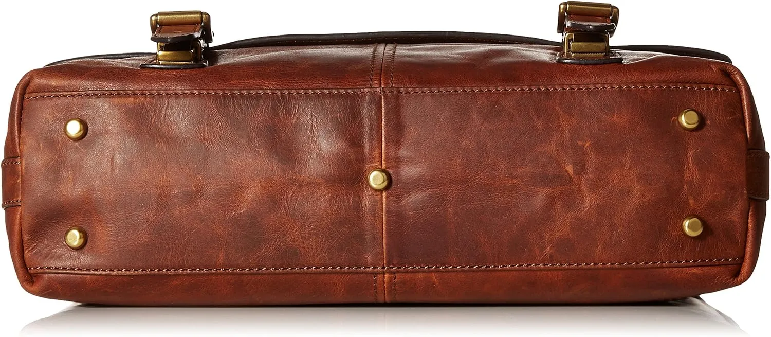 FRYE Men's Logan Top Handle Messenger Bag, Cognac, One Size,Standard